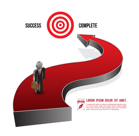 3d arrows go to successのイラスト素材