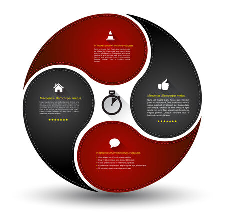 Circle yin yang style with iconsのイラスト素材