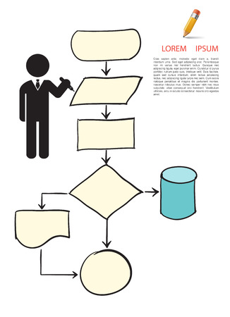 Flow chart symbol drawing styleのイラスト素材