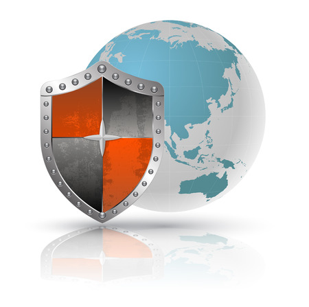 Shield and world のイラスト素材