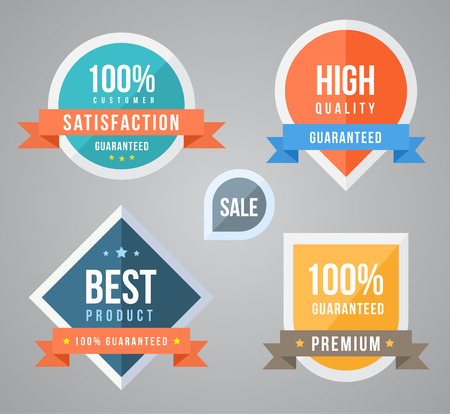 Tag label collection simply  Can use for promotion and product guaranteed のイラスト素材