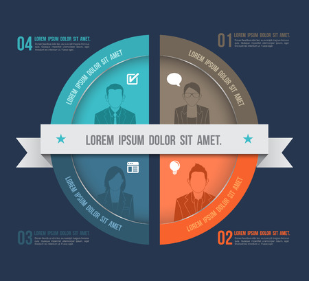 Circle with ribbon  Can use for business concept のイラスト素材