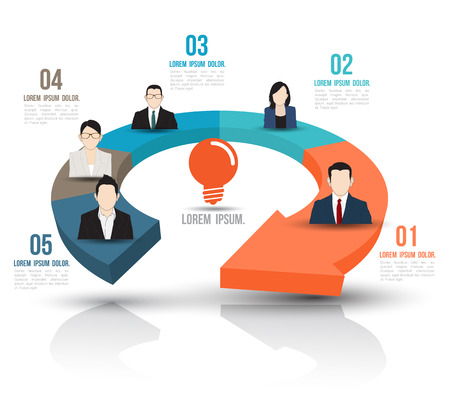 Arrow 3D with people icons  Can use for business concept のイラスト素材