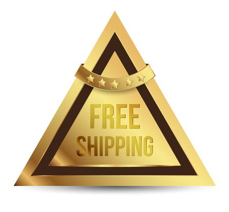 Triangles gold tag free shippingのイラスト素材
