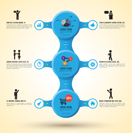 Vector circle relationship business concepts with icons   can use for infographic   loop business report or plan   modern template   education template   business brochure   printing   webのイラスト素材