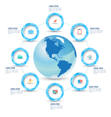 Abstract business infographics options template  Vector illustration  can be used for workflow layout, diagram, business step options のイラスト素材