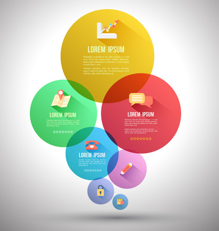 Abstract business infographics options template  Vector illustration  can be used for workflow layout, diagram, business step options のイラスト素材