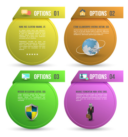 Abstract business infographics options template  Vector illustration  can be used for workflow layout, diagram, business step options のイラスト素材