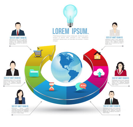 Abstract business infographics options template  Vector illustration  can be used for workflow layout, diagram, business step options のイラスト素材