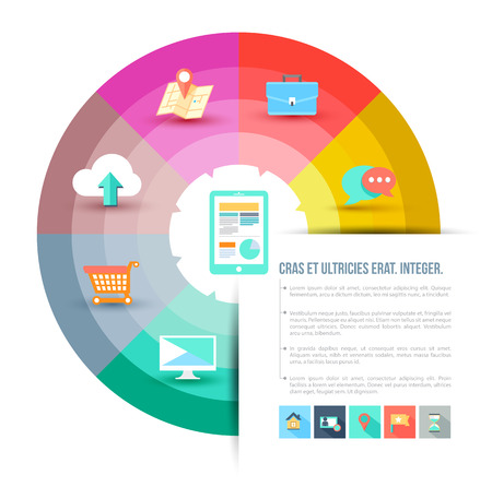 Circle template business concept with flat iconsのイラスト素材