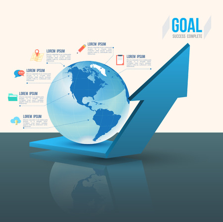 Template business concept with arrow and earthのイラスト素材