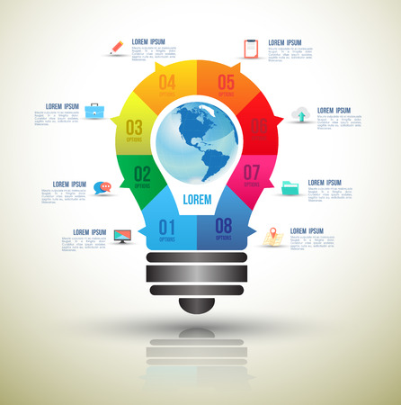 Bulb Infographics vector design template  Can use for business concept or report のイラスト素材