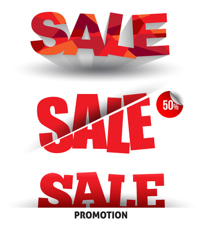 Sale text vector with shadows  Can use for promotion のイラスト素材