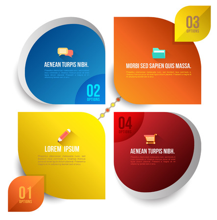Vector circle business concepts with icons   can use for infographic   loop business report or plan   modern template   education template   business brochure   icons long shadowsのイラスト素材