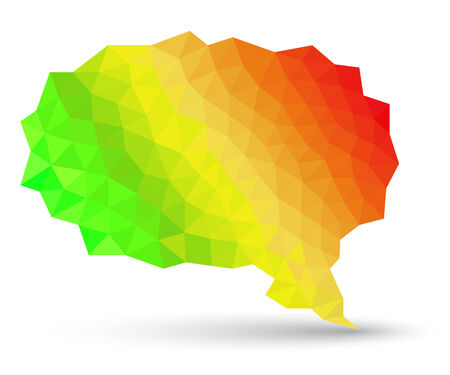 Abstract geometric speech bubble with triangular polygons with business man  Can use for business element のイラスト素材