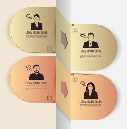 Step options with business people iconsのイラスト素材
