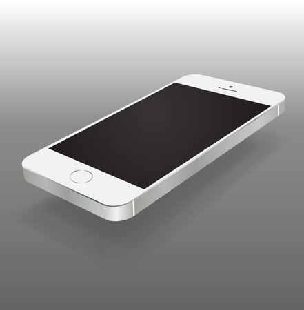 Smartphone black and white color Isolated / Realistic mobile iphon style mockup vector / Can use for printing and website.のイラスト素材