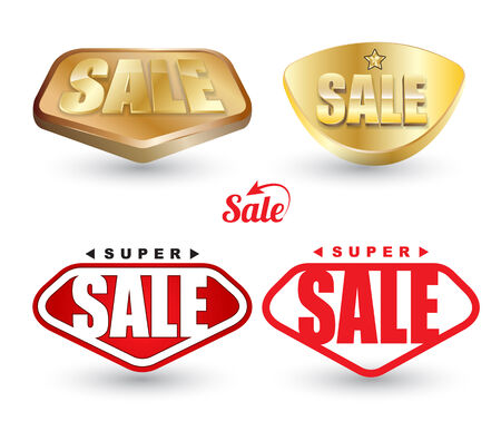 Super SALE tag set. For promotion banner, Vector illustration.のイラスト素材