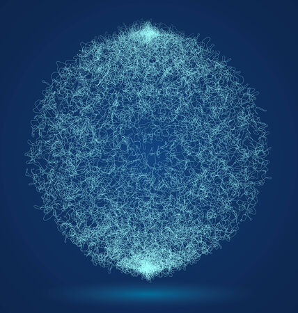 Abstract filament blue light. Vector illustration.3D Abstract sphere Shapes.のイラスト素材