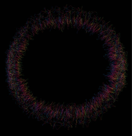 Abstract filament frame colour on black  Vector illustration のイラスト素材