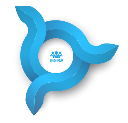 Abstract circle arrows 3D digital illustration Infographic clean style  Vector illustration can be used for workflow layout, diagram, number options, web design, presentation のイラスト素材