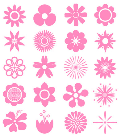 Set of Vector Flowers. Can use for printing and website. Funny advertising for kid.のイラスト素材