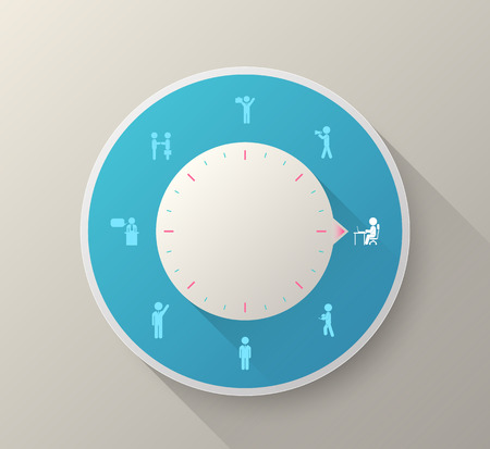 Vector circle business people icons. Can use for business concepts and info graphics.のイラスト素材