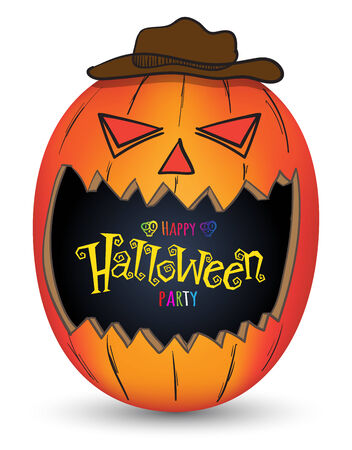 Happy Halloween pumpkin. Vector illustration.のイラスト素材
