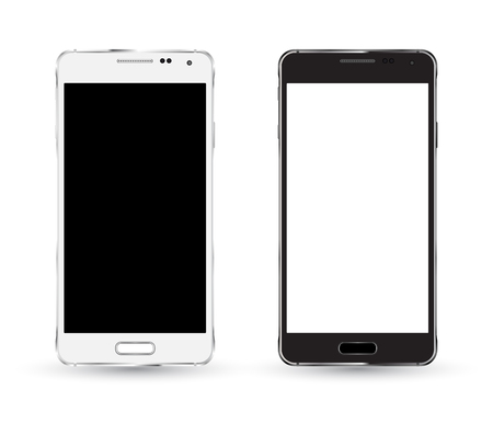 New smartphone mockup black and white. Vector illustration.のイラスト素材