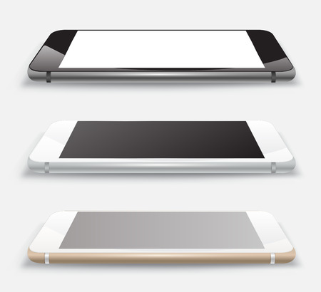Smartphone vector 3D mockup realistic style.のイラスト素材