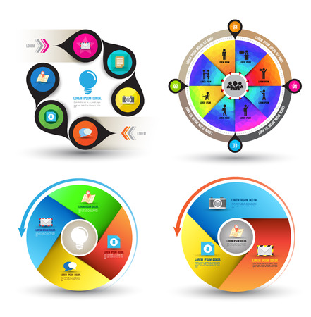 Modern infographics in circle setのイラスト素材