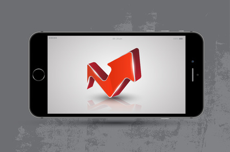 Smartphone vector 3D mockup realistic style.のイラスト素材