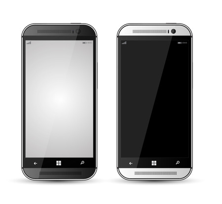 Realistic mokup smartphone gray and blackのイラスト素材