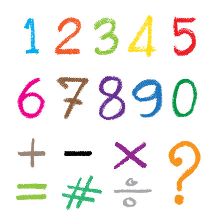 The number drawn by a crayon. Vector illustration.のイラスト素材