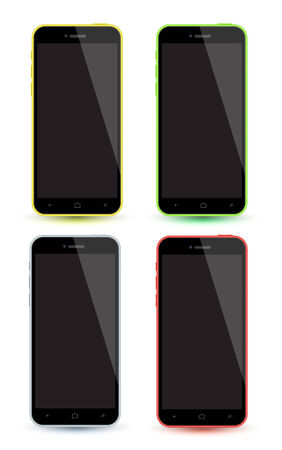 smartphone realistic vector mockup. Can use for printing and web object. Game and application mockups.のイラスト素材