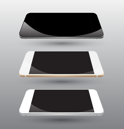 smartphone realistic vector mockup. Can use for printing and web object. Game and application mockups.のイラスト素材
