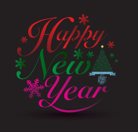 Happy new year card. Vector illustration. Can use for printing and web.のイラスト素材