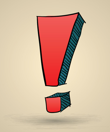 Abstract alert vector Illustration. Hand drawn sign. Can use for printing and web icons.Doodle style.のイラスト素材