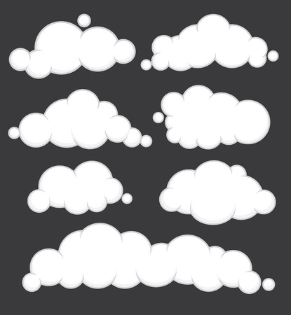 Clouds blue vector set. Vector illustration. Can use for background, balloon text, speech or bannerのイラスト素材