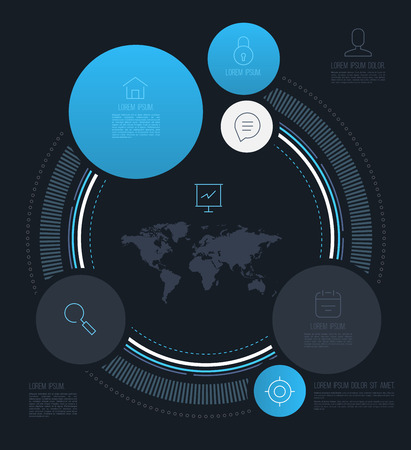 circle info graphics with line icons. のイラスト素材