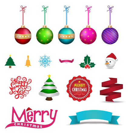 Set of Christmas object. Vector illustration. Can use for printing and web element christmas and happy new year.のイラスト素材