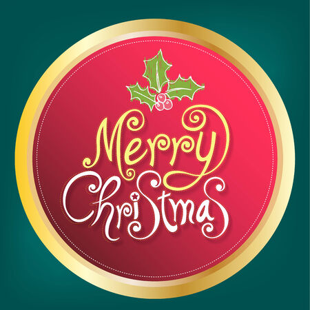 Christmas Greeting Card. Merry Christmas lettering,のイラスト素材