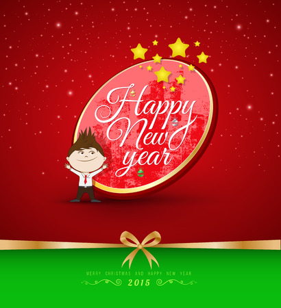 Happy new year lettering. Vector illustration. Can use for new year card.のイラスト素材