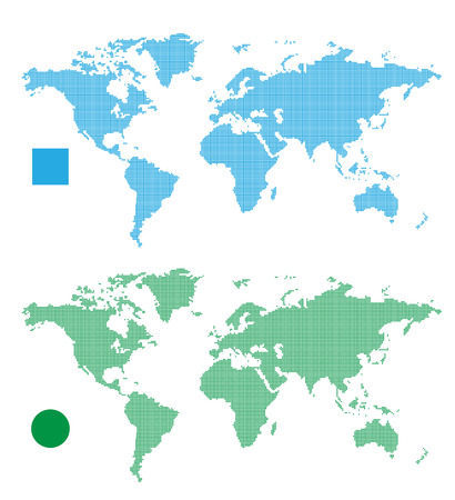 World Maps abstract rectangle and dot. Vector Illustrationのイラスト素材