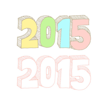 Happy new year  greeting card lettering. Vector illustration.のイラスト素材