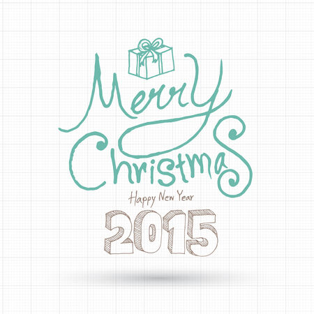 Happy new year  greeting card lettering. Vector illustration.のイラスト素材