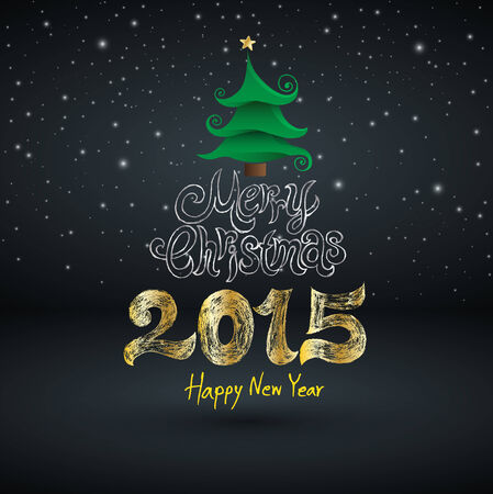 Happy new year  greeting card lettering. Vector illustration.のイラスト素材