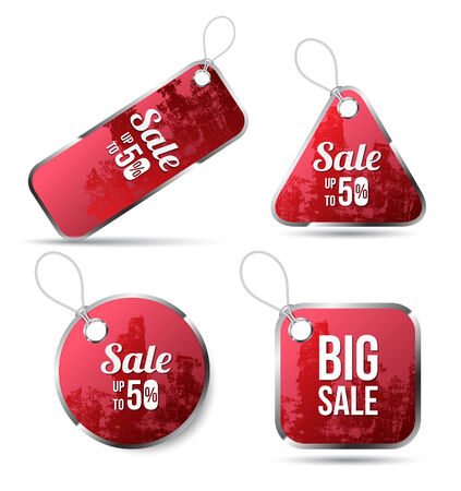 Red tag label for sale promotion texture. Vector illustration.のイラスト素材