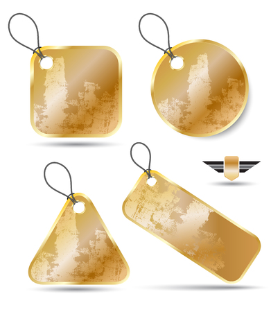 Gold premium badge texture. Vector illustration.のイラスト素材