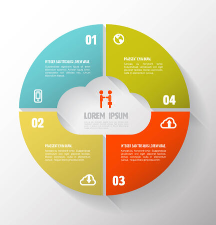 Circle step cloud concept with icons. Vector illustration.のイラスト素材